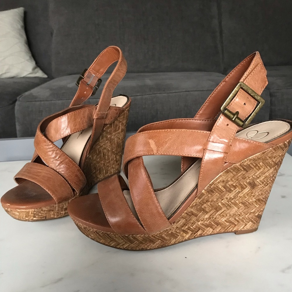 Jessica Simpson Tan Wedges